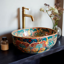 Cargar imagen en el visor de la galería, Lavabo de ceramica pintado a Mano