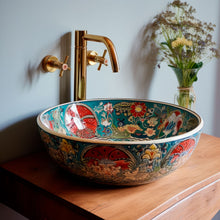 Cargar imagen en el visor de la galería, Lavabo de ceramica pintado a Mano