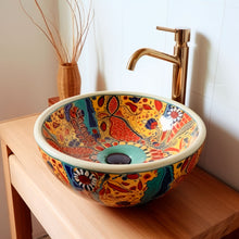 Cargar imagen en el visor de la galería, Lavabo de ceramica pintado a Mano