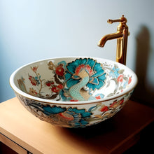 Cargar imagen en el visor de la galería, Lavabo de ceramica pintado a Mano