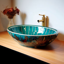 Cargar imagen en el visor de la galería, Lavabo de ceramica pintado a Mano