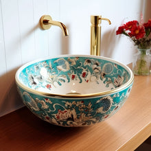 Cargar imagen en el visor de la galería, Lavabo de ceramica pintado a Mano