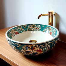 Cargar imagen en el visor de la galería, Lavabo de ceramica pintado a Mano