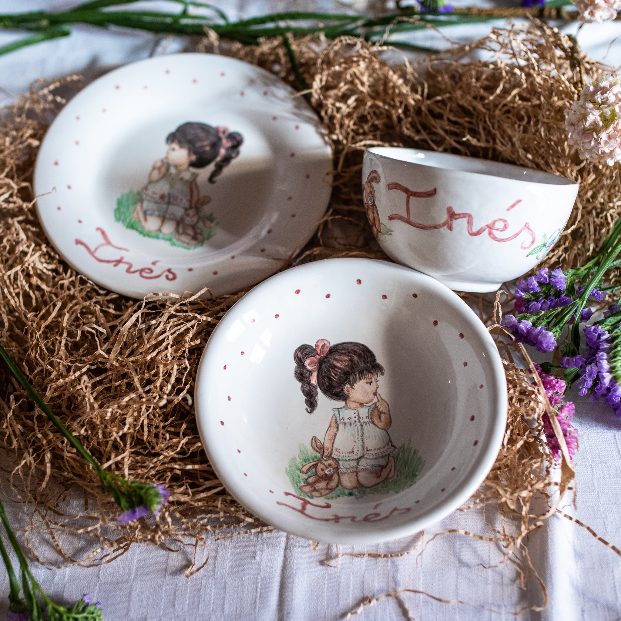 Cerámica Vajilla Infantil Con Nombre Vajilla Personalizada